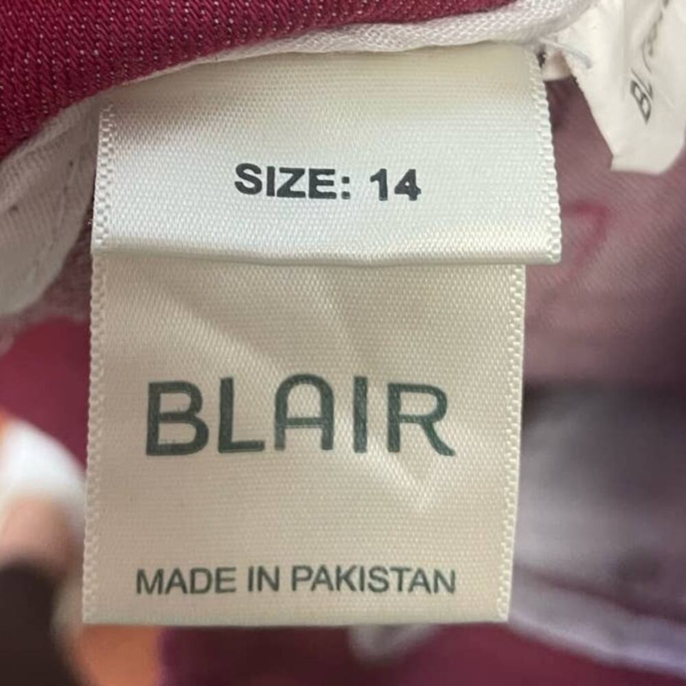 Blair Womens Size 14 Hot Pink Cotton Blend Elastic Waist Pull On Jean Pants - Picture 4 of 5